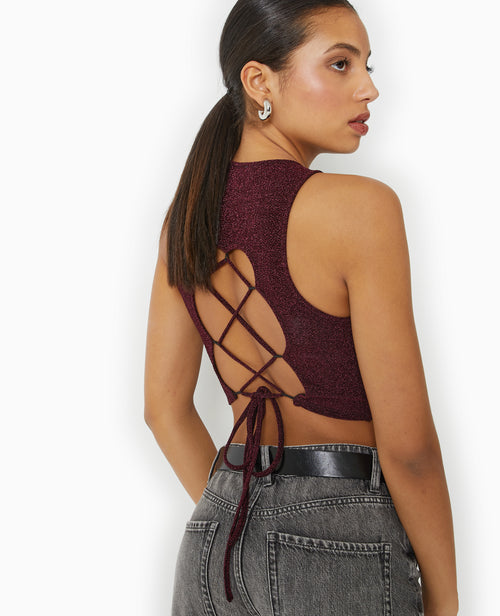 Top débardeur en maille lurex avec dos ouvert - PIMKIE - 6