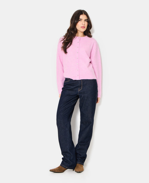 Gilet col rond avec boutons effet nacre - PIMKIE - 3