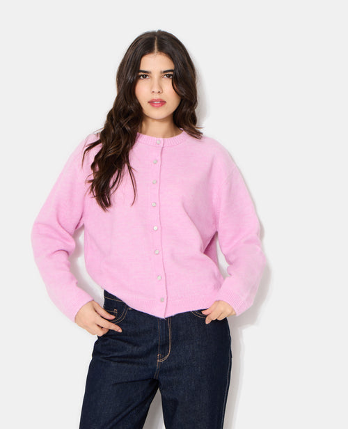 Gilet col rond avec boutons effet nacre - PIMKIE - 5
