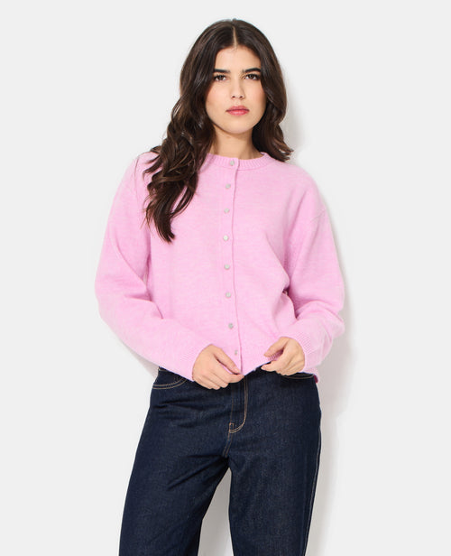 Gilet col rond avec boutons effet nacre - PIMKIE - 1