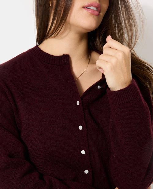 Gilet col rond avec boutons effet nacre - PIMKIE - 2