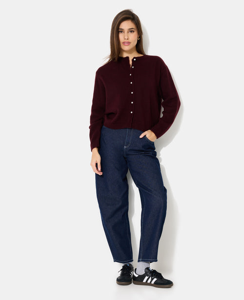 Gilet col rond avec boutons effet nacre - PIMKIE - 3