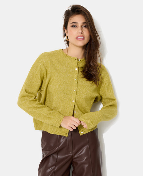 Gilet col rond avec boutons effet nacre - PIMKIE - 1