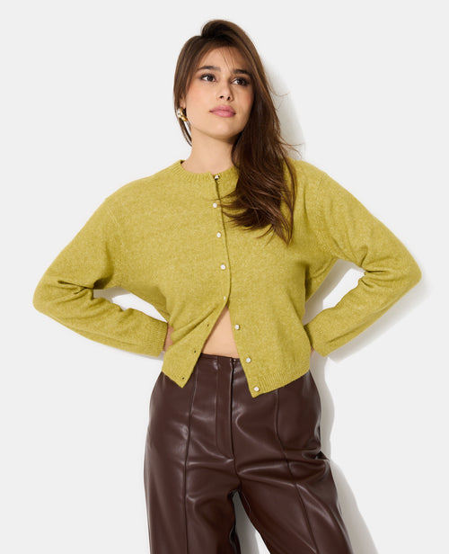 Gilet col rond avec boutons effet nacre - PIMKIE - 5