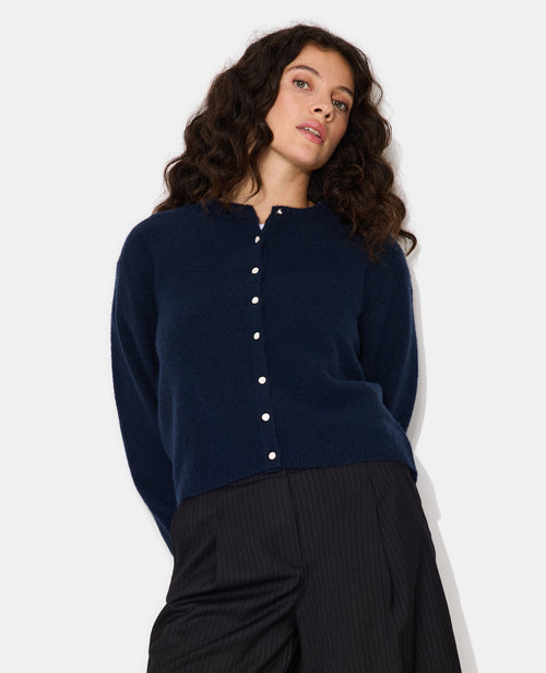 Gilet col rond avec boutons effet nacre - PIMKIE - 1