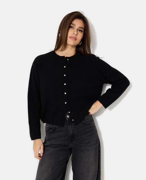 Gilet col rond avec boutons effet nacre - PIMKIE - 1