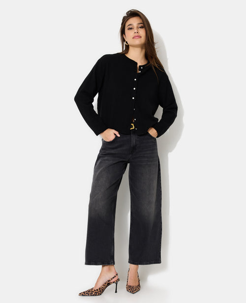 Gilet col rond avec boutons effet nacre - PIMKIE - 3