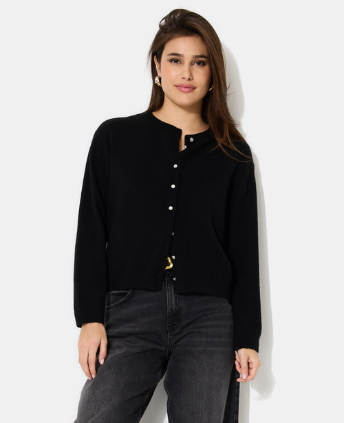 Gilet col rond avec boutons effet nacre - PIMKIE - 5