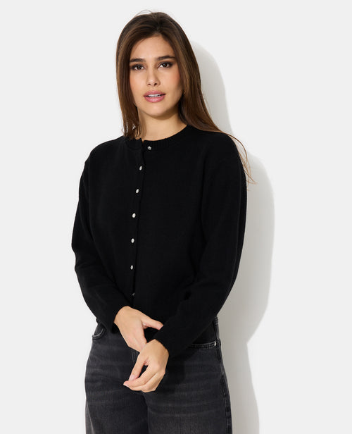 Gilet col rond avec boutons effet nacre - PIMKIE - 1