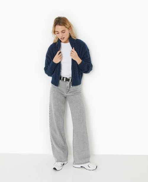 Gilet zippé en maille torsadée - PIMKIE - 2