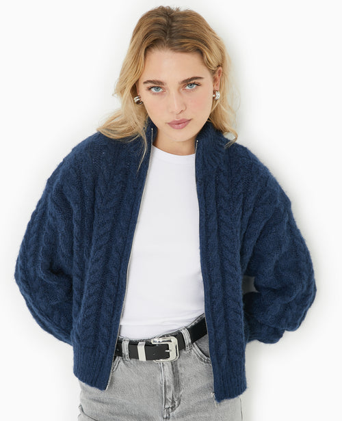 Gilet zippé en maille torsadée - PIMKIE - 5