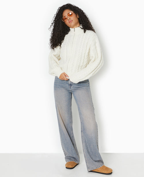 Gilet zippé en maille torsadée - PIMKIE - 1