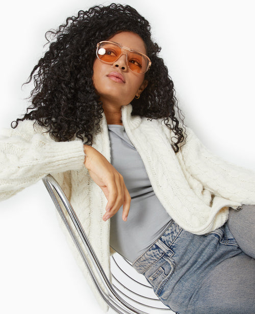 Gilet zippé en maille torsadée - PIMKIE - 3