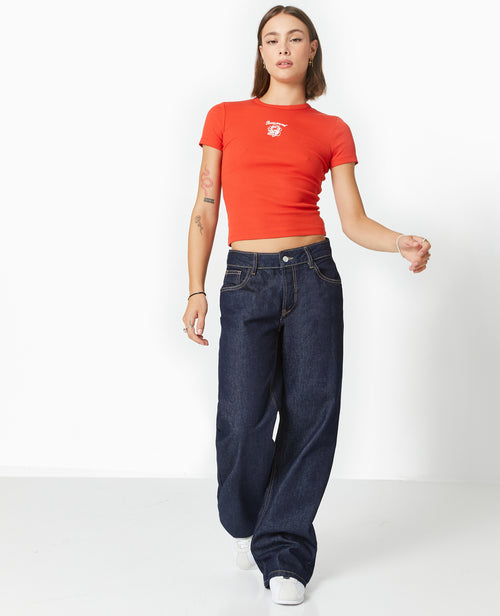 T-shirt en maille côtelée avec broderie - PIMKIE - 2