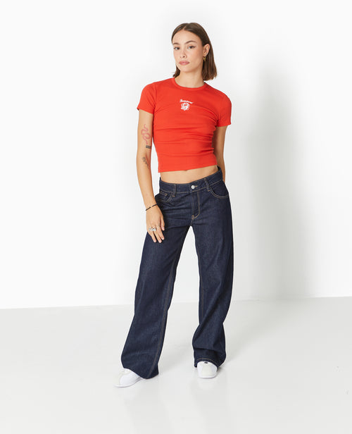 T-shirt en maille côtelée avec broderie - PIMKIE - 6