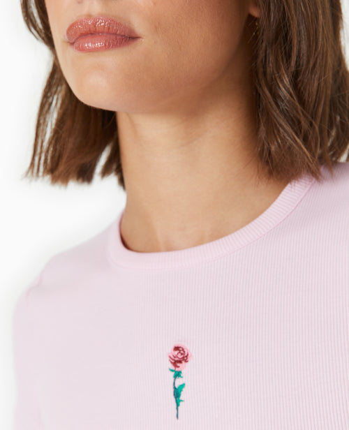 T-shirt en maille côtelée avec broderie - PIMKIE - 3