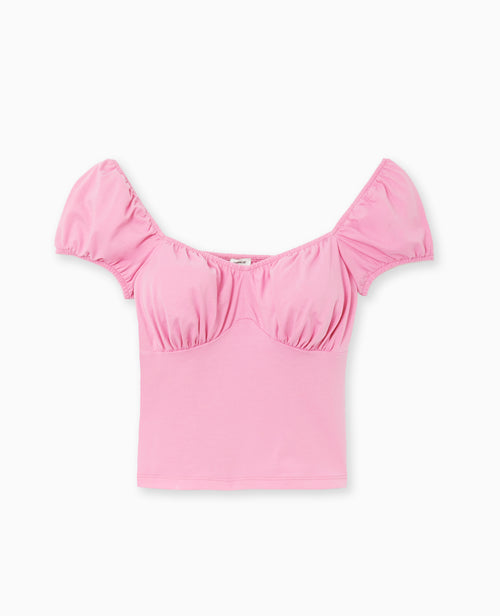 Top encolure cœur avec smock dos - PIMKIE - 4
