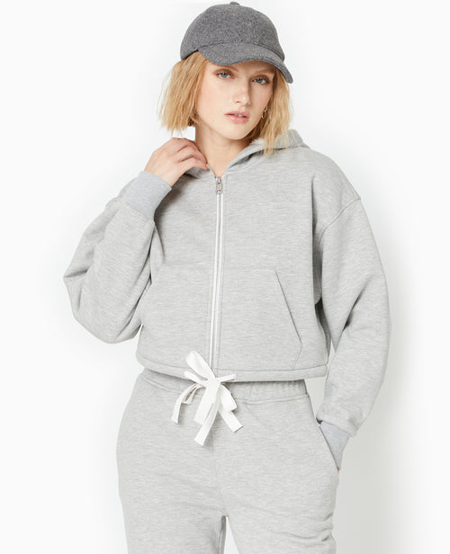 Sweat court et zippé doublé de fourrure - PIMKIE - 5