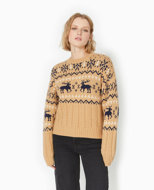 Pull de Noël jacquard avec torsades - PIMKIE - 5