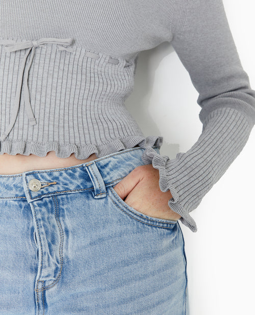 Pull fin col V avec lien coulissé - PIMKIE - 3