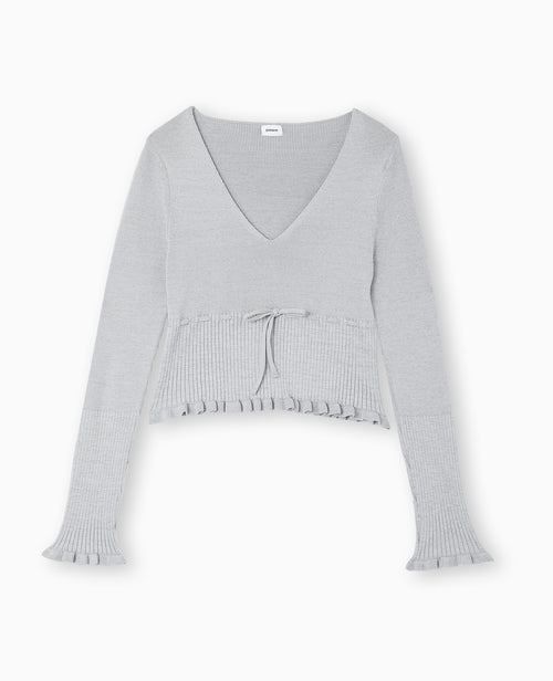 Pull fin col V avec lien coulissé - PIMKIE - 4