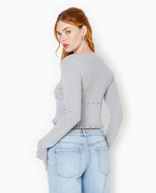 Pull fin col V avec lien coulissé - PIMKIE - 6