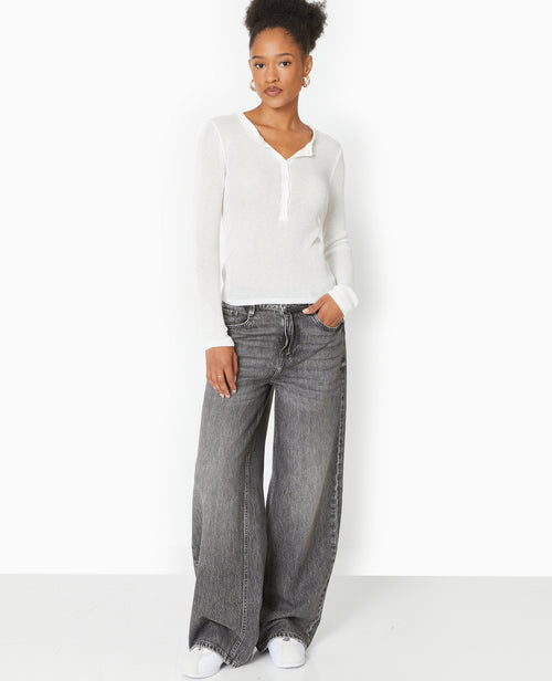 Pull maille transparente avec patte boutonnée - PIMKIE - 2