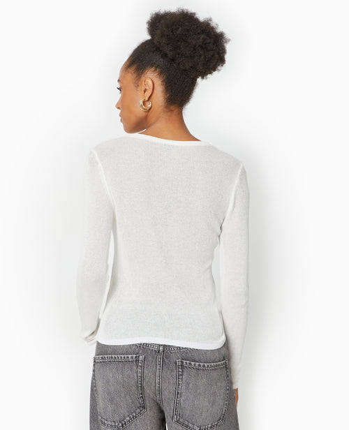 Pull maille transparente avec patte boutonnée - PIMKIE - 6