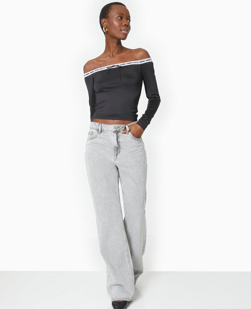 Top encolure Bardot avec noeud contrasté - PIMKIE - 2