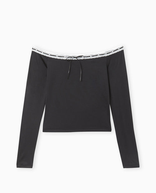 Top encolure Bardot avec noeud contrasté - PIMKIE - 4