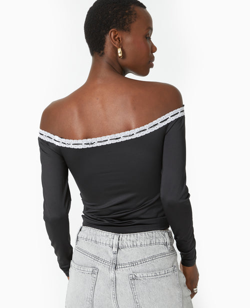 Top encolure Bardot avec noeud contrasté - PIMKIE - 6