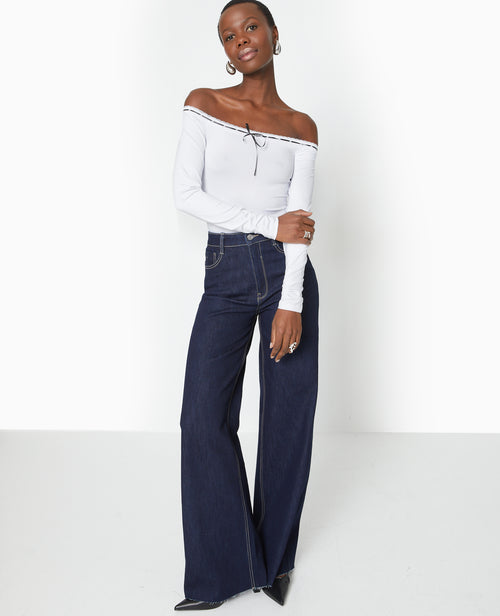 Top encolure Bardot avec noeud contrasté - PIMKIE - 2