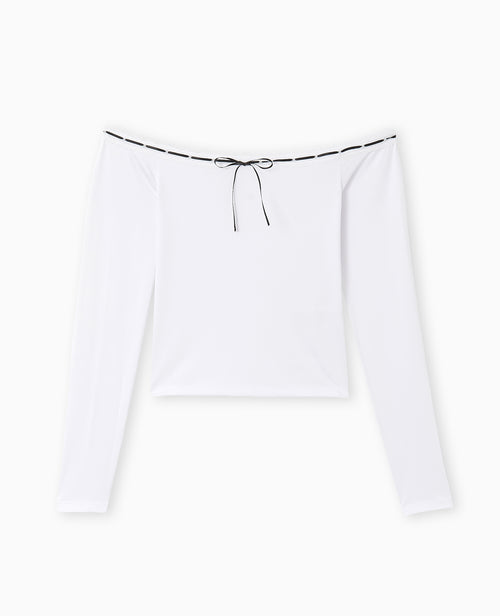 Top encolure Bardot avec noeud contrasté - PIMKIE - 4