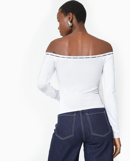 Top encolure Bardot avec noeud contrasté - PIMKIE - 6