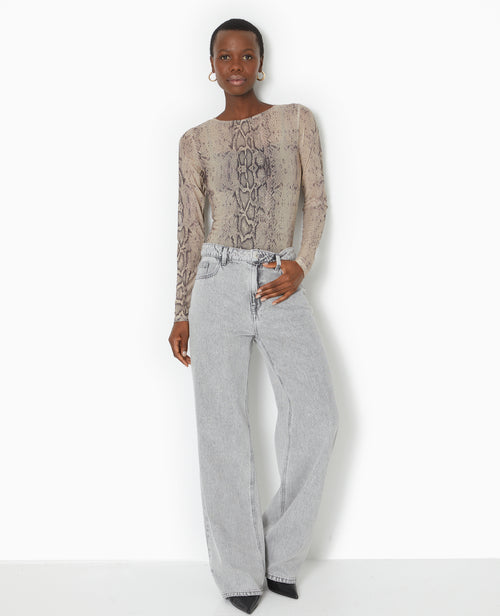 Top manches longues en résille motif python - PIMKIE - 2