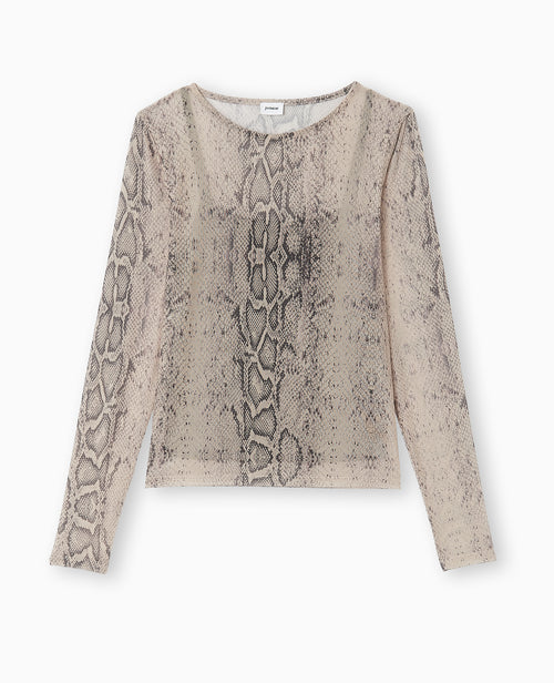 Top manches longues en résille motif python - PIMKIE - 4