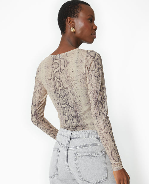 Top manches longues en résille motif python - PIMKIE - 6