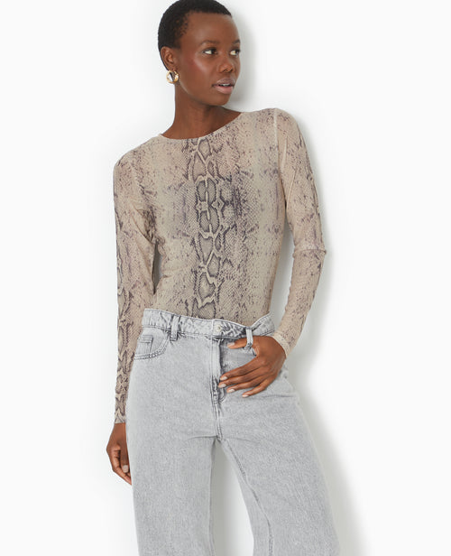 Top manches longues en résille motif python - PIMKIE - 7