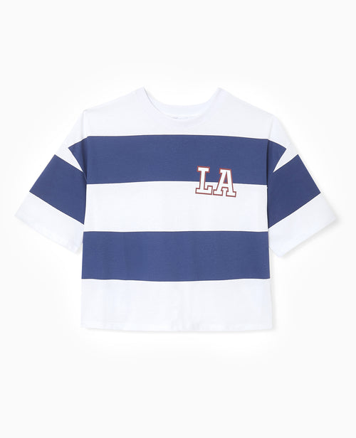 T-shirt ample et court larges rayures - PIMKIE - 4