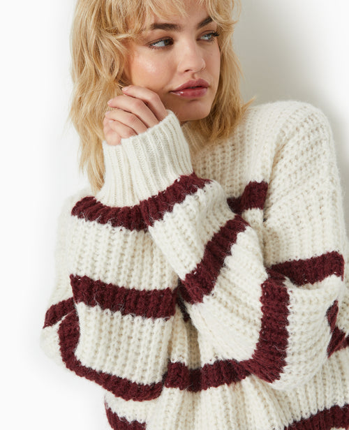 Pull grosse maille avec rayures - PIMKIE - 3