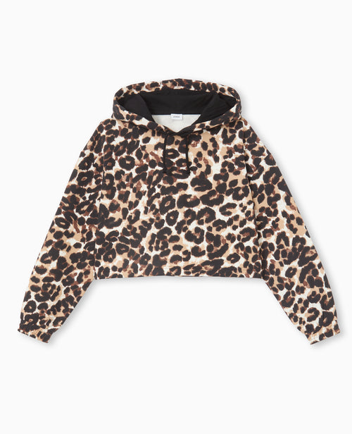 Sweat cropped motif léopard avec capuche - PIMKIE - 4