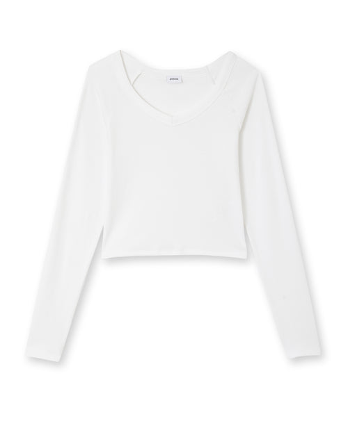 T-shirt court manches longues col V - PIMKIE - 4