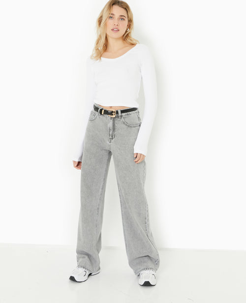 T-shirt court manches longues col V - PIMKIE - 7