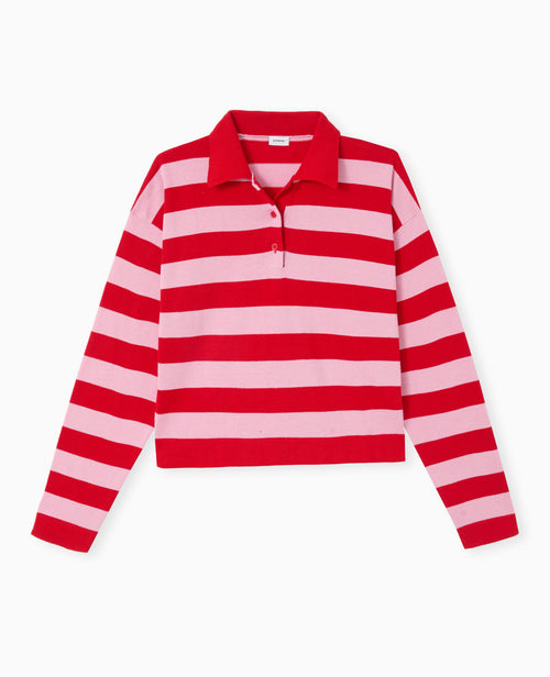 Pull col polo en maille rayée - PIMKIE - 4