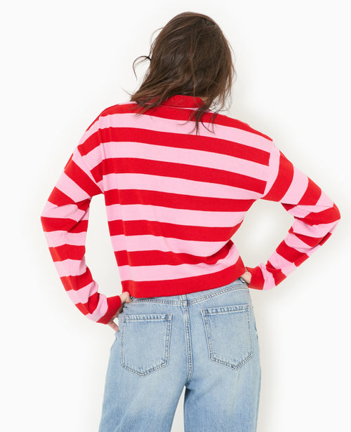 Pull col polo en maille rayée - PIMKIE - 6