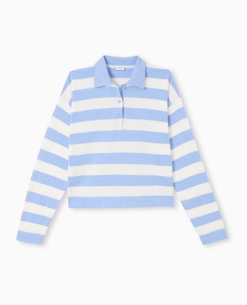 Pull col polo en maille rayée - PIMKIE - 4