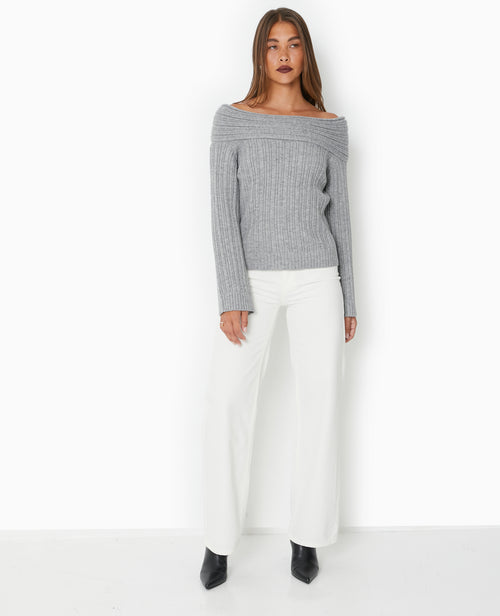 Pull en maille côtelée avec encolure Bardot - PIMKIE - 2