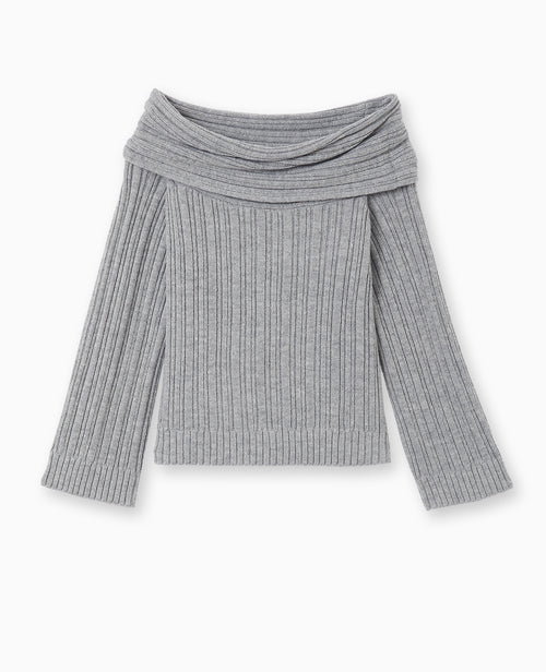 Pull en maille côtelée avec encolure Bardot - PIMKIE - 4