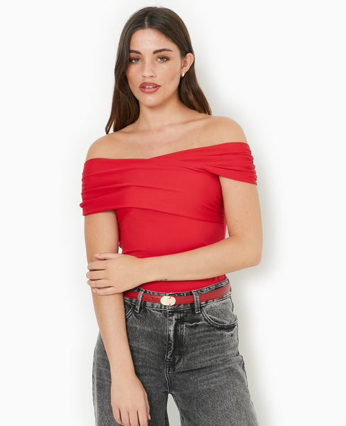 Top encolure Bardot croisé devant - PIMKIE - 1