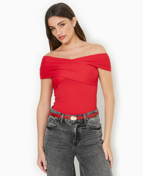 Top encolure Bardot croisé devant - PIMKIE - 5